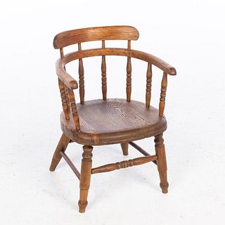 English Child's Oak Captains Chair