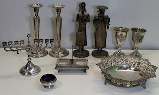 STERLING. Assorted Grouping of Silver and Judaica.