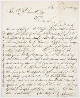 E. Remington Signed Letter to Lawyer, 1859