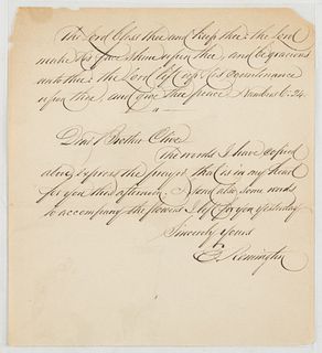 Eliphalet Remington (NY, 1793-1861), Signed Letter