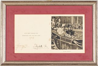 George VI and Elizabeth Signed Christmas Card