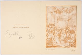 Elizabeth II and Prince Philip, Card, Signed, 1963