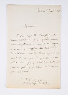 de Segur, Louis GastonÂ Autograph Letter Signed