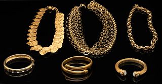 Group of Gold-Tone Costume Jewelry, 6 pcs.
