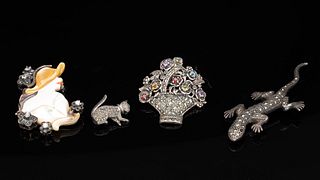 4 Sterling Silver Vintage Brooches