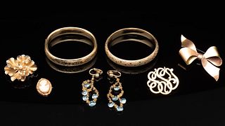 Group of 14K, 12K, and 10K Gold Jewelry, 7 pcs.