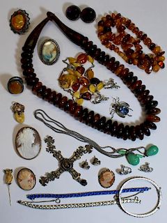 JEWELRY. Assorted Jewelry Grouping Including Amber