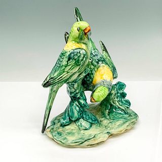 Stangl Pottery Bird Figurine, Double Green Parakeets 3582
