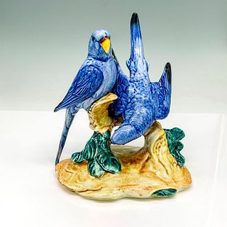 Stangl Pottery Bird Figurine, Double Blue Parakeets 3582