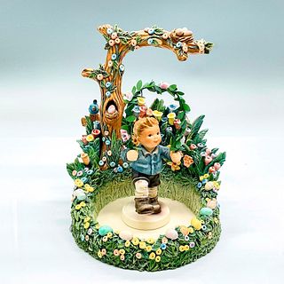 2pc Goebel Hummel Porcelain Figurine, Spring Step and Base