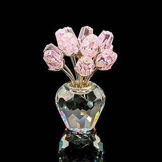 Swarovski Crystal Figurine, Dozen Pink Roses