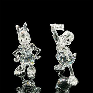 2pc Swarovski Crystal Figurines, Donald and Daisy Duck