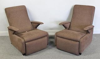 Pair of French Modern Eaton Lounge Chairs.