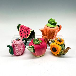 5pc Vintage Collectible Miniature Teapots