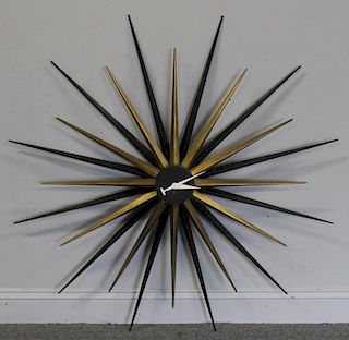 Large Midcentury George Nelson Style Spike Clock.