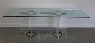 Midcentury Albrizzi Chrome and Lucite Dining Table