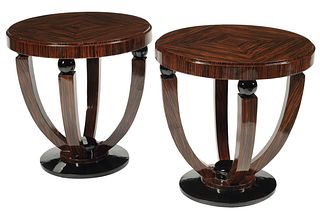 (2) ART DECO STYLE SCULPTURAL SIDE TABLES