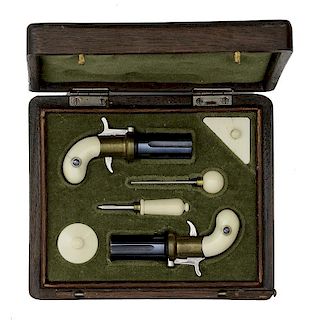 Miniature Cased Set Of Percussion Pepperbox Pistols