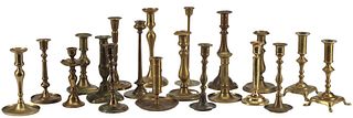 (20) COLLECTION BRASS & OTHER METAL CANDLESTICKS