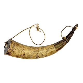 Engraved Powder Horn Dated 1775