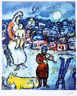 Marc Chagall "Le Violinist Et L'Acrobate" Litho