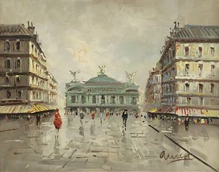 SIGNED IMPRESSIONST STYLE PAINTING, PARIS OPERA HOUSE