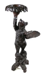 Antique 51" Black Forest Carved Bear