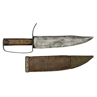 Confederate"D" Guard Bowie Knife With Sheath