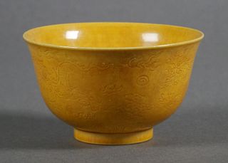 Chinese Yellow Glaze Bowl, Guangxu Mark