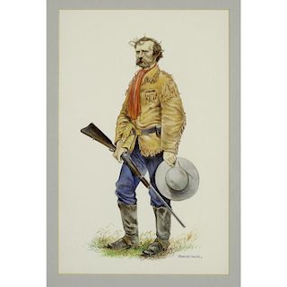 Watercolor Painting of G.A. Custer