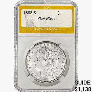 1888-S Morgan Silver Dollar PGA MS63 