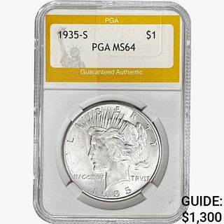1935-S Silver Peace Dollar PGA MS64 