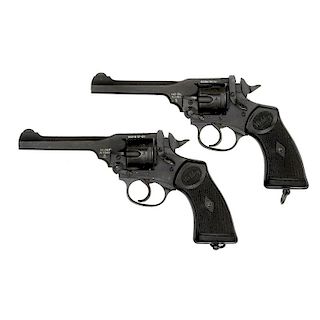 **Consecutive Number Singapore Police Force Webley & Scott Mark IV DA Revolvers, Lot of Two