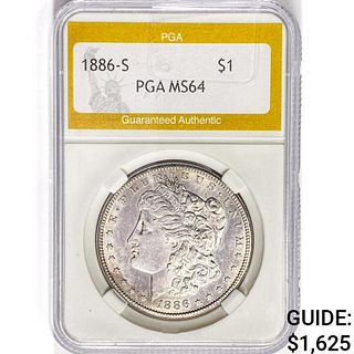 1886-S Morgan Silver Dollar PGA MS64 