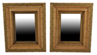 (2) PORTUGUESE STYLE FAUX BAMBOO FRAMED MIRRORS, 33.5" X 27.5"