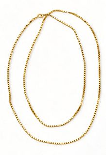14K Yellow Gold Chain Necklace, Italy L 29" 17.1g