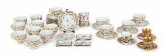Dresden Porcelain (Germany) Capodimonte Porcelain Cups (12) & Saucers (12) + Accessories 37 pcs