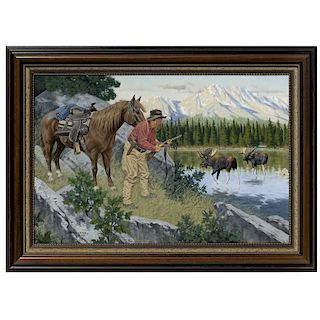 Oil Painting by Michael Schreck "Hunting Scene With T.R. Roosevelt