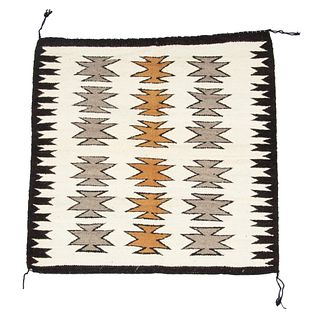 Navajo American Indian Flatwoven Wool Mat, Ca. 1940, W 2.8" L 2.8"