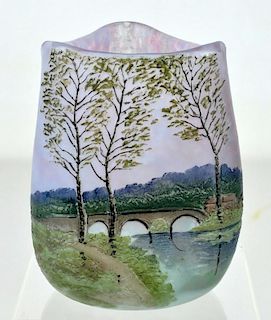 Signed Legras French Cameo Art Glass Vase