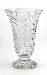 Waterford Crystal Footed Vase, H 10", Dia 6.5"