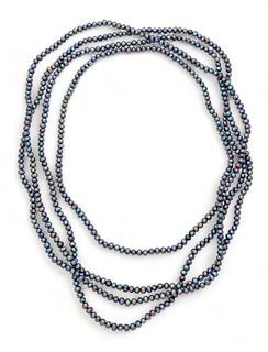 Black Mini Pearl Necklace 4mm., L 96" 1 pc