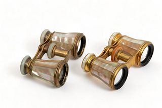 Duval And LeMaire Mother of Pearl Opera Glasses Ca. 1900, 2 pcs