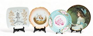 French Limoges, Rosenthal, English Decorative Cabinet Plates 4 pcs