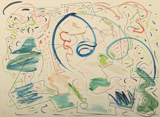 Jack Faxon (American, 1936-2020) Watercolor on Paper, Abstract Ca. 1965
