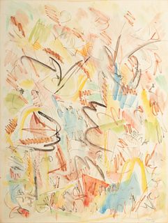 Jack Faxon (American, 1936-2020) Abstract Watercolor 1997, H 24" W 18"