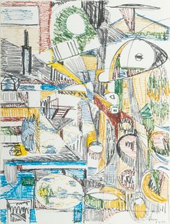 Jack Faxon (American, 1936-2020) Abstract Mixed Media 1992, H 12" W 9"