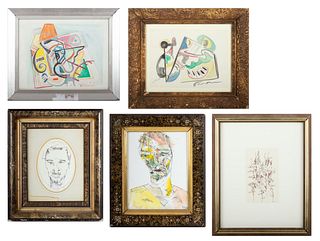 Jack Faxon (American, 1936-2020) Watercolors H 8" W 10" 5 pcs