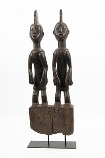 Nigeria, Chamba Peoples, Carved Wood Double Figure