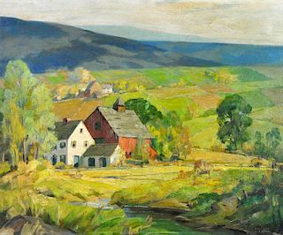 William Eaton "Vermont Hill Farm" Oil on Canvas